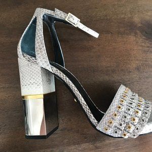 Roberto Cavalli Snakeskin Ankle Strap Heels 38.5